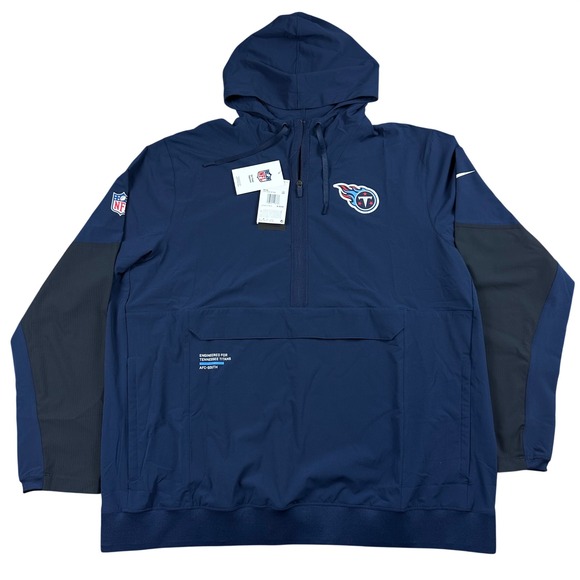 NEW On Field Nike Tennessee Titans NFL Quarter Zip Hooded Jacket Mens XXL